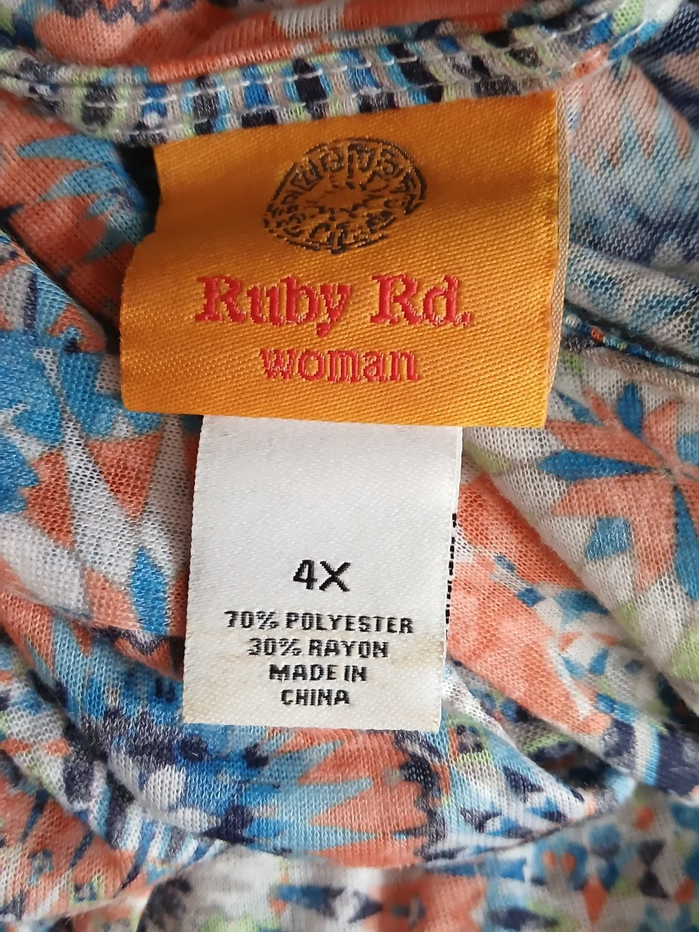 Ruby Rd. Multi-Color Floral Tie-Sleeve Blouse - Picture 4 of 5